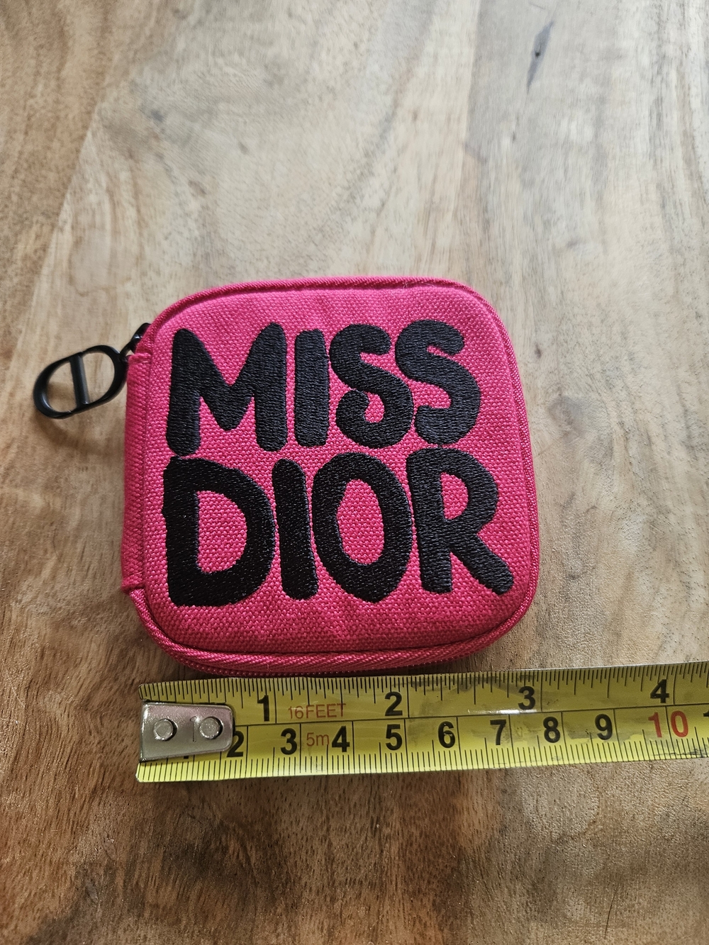 Dior Hot Pink 'MISS DIOR' Square Zip Pouch - Picture 5 of 8